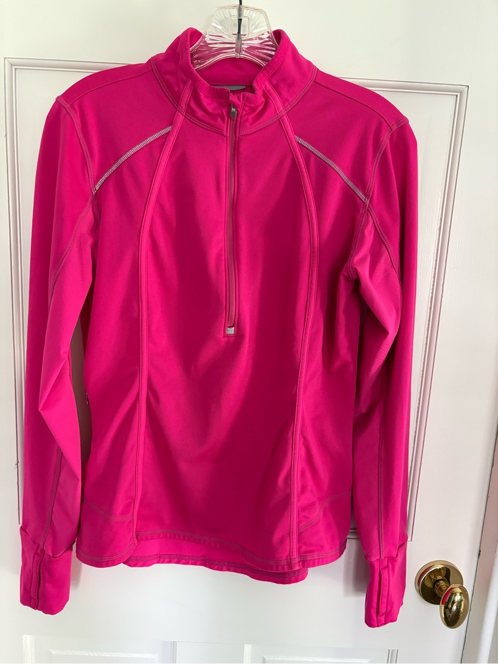 Hot Pink Athleta Half Zip Top with Sonoma County Design Tag